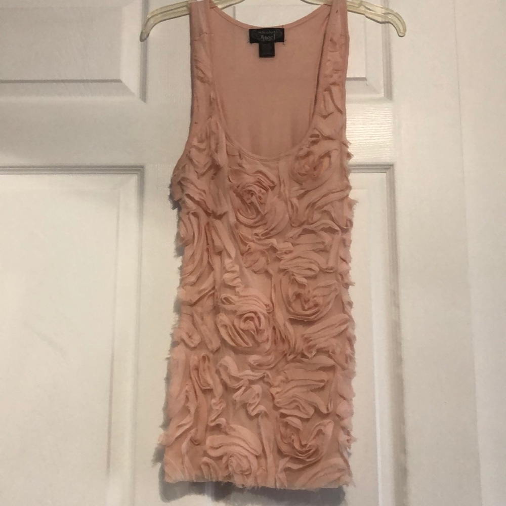 Blush Tank Top With Gorgeous Rose Detail
